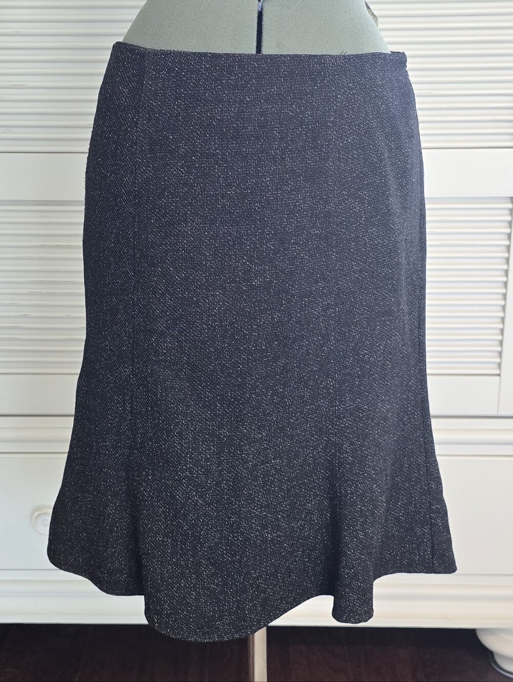 Classic Black A-Line Skirt with Subtle Sheen